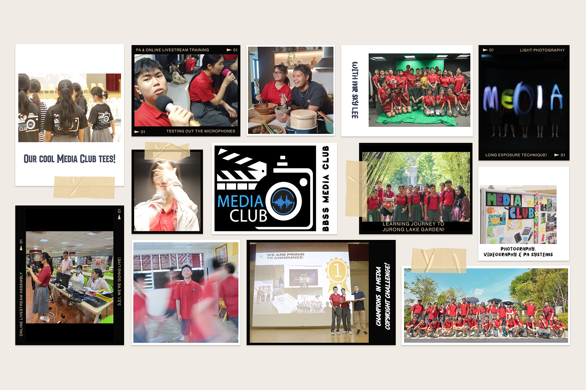 Photos of Media Club students in action